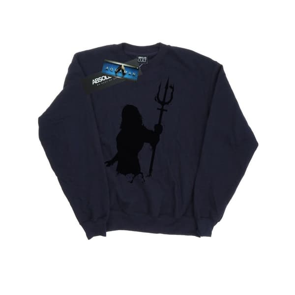 DC Comics Mens Aquaman Mono Silhouette Sweatshirt