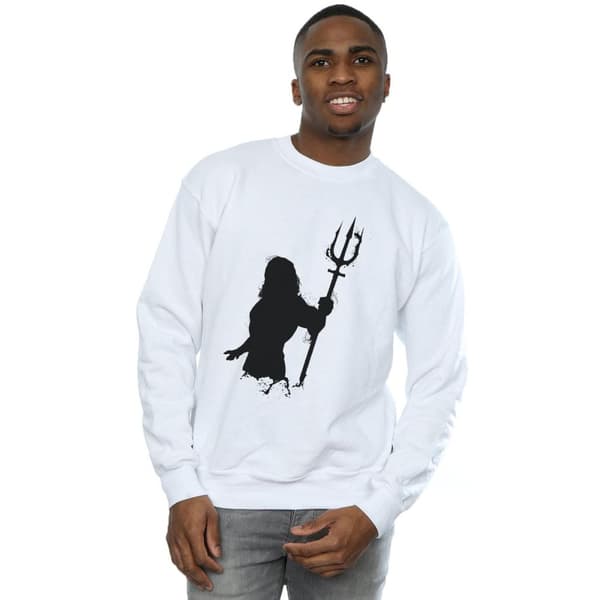 DC Comics Mens Aquaman Mono Silhouette Sweatshirt
