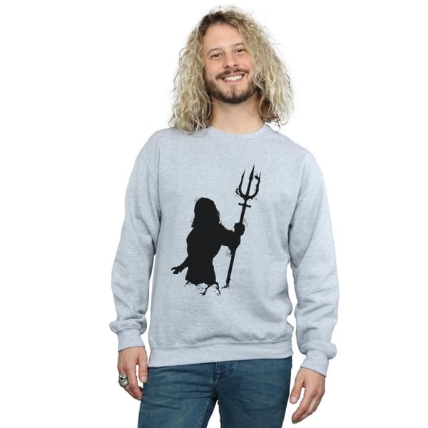 DC Comics Mens Aquaman Mono Silhouette Sweatshirt