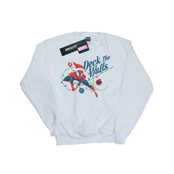 Marvel Mens Spider-Man Deck The Walls Sweatshirt White 5XL