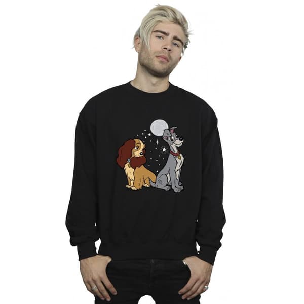 Disney Mens Lady And The Tramp Moon Sweatshirt