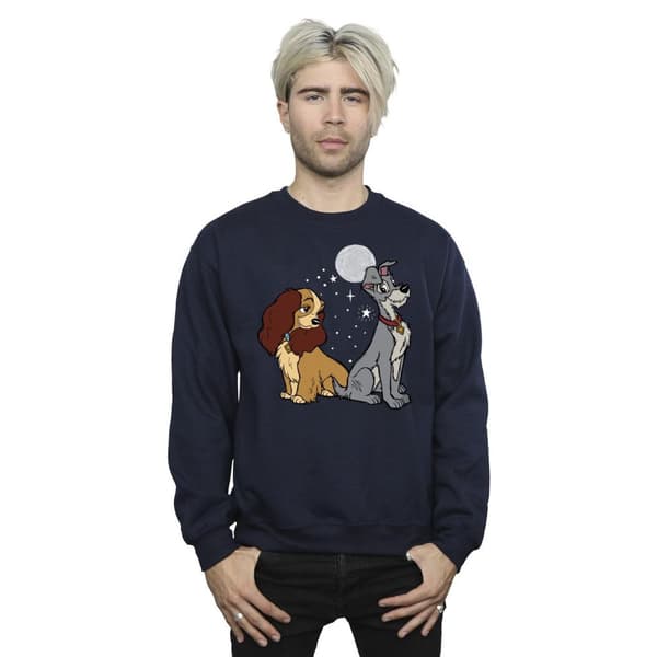 Disney Mens Lady And The Tramp Moon Sweatshirt