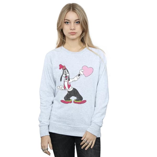 Disney Dam/Tjej Goofy Love Heart Sweatshirt