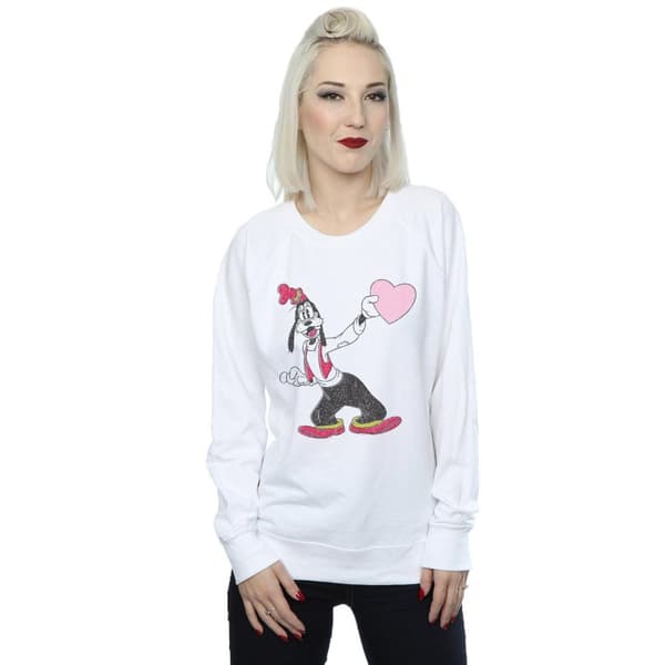 Disney Dam/Tjej Goofy Love Heart Sweatshirt
