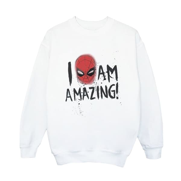 Marvel Boys Spider-Man I Am Amazing Sweatshirt White 5-6 Years