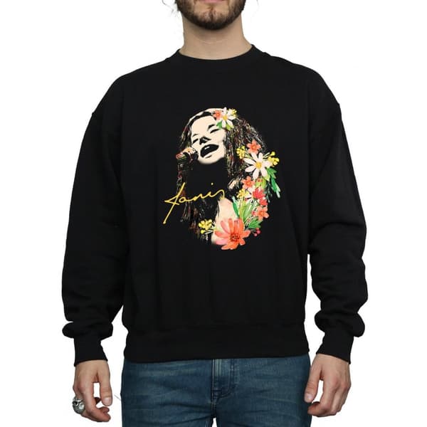 Janis Joplin Mens Floral Pattern Sweatshirt