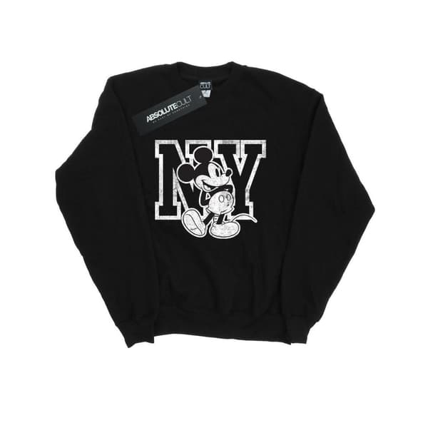 Disney Mens Mickey Mouse NY Kicking Sweatshirt Black XL