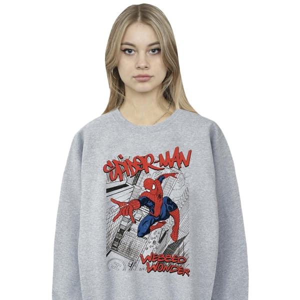 Marvel Womens/Ladies Spider-Man Sketch City Sweatshirt