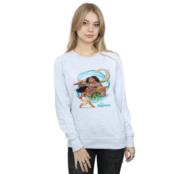 Disney Womens/Ladies Moana And Maui Wave Sweatshirt