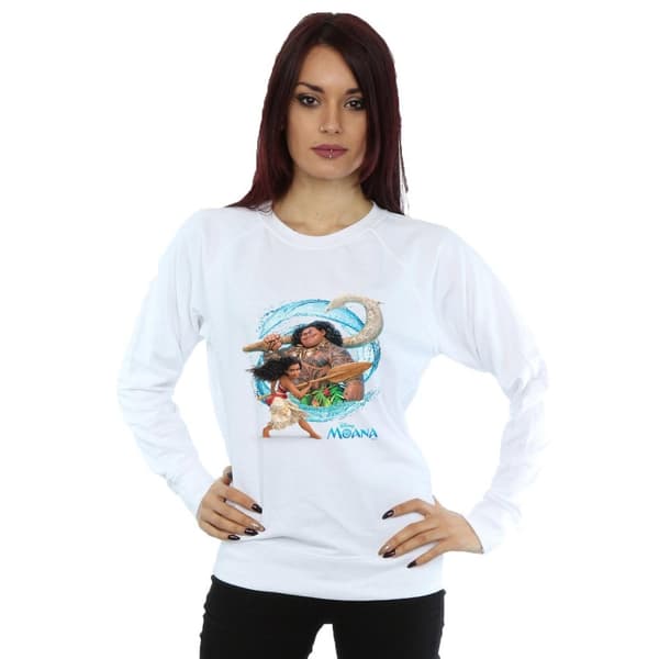 Disney Womens/Ladies Moana And Maui Wave Sweatshirt