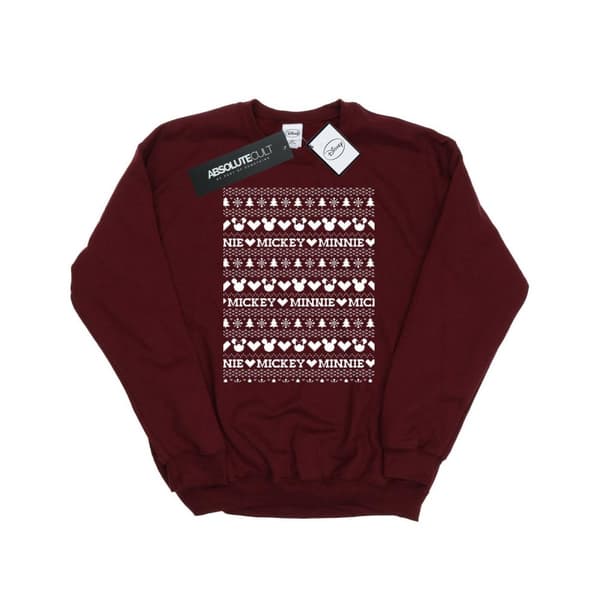 Disney Dam/Tjej Mickey And Minnie Christmas Fair Isle Sweatshirt