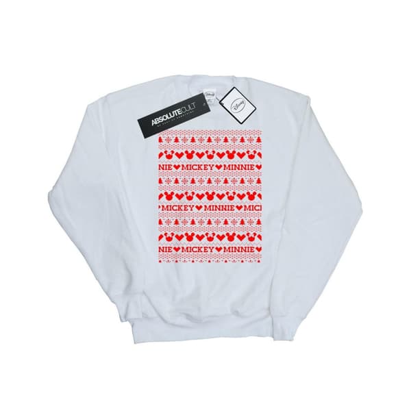 Disney Dam/Tjej Mickey And Minnie Christmas Fair Isle Sweatshirt