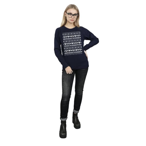 Disney Dam/Tjej Mickey And Minnie Christmas Fair Isle Sweatshirt