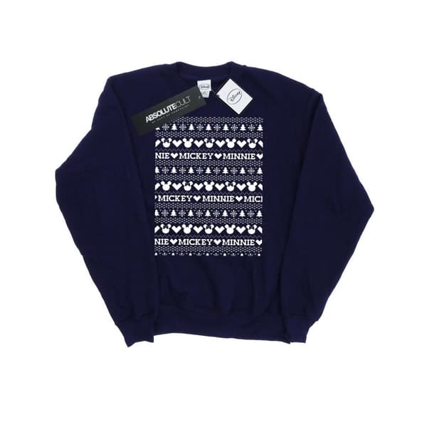 Disney Dam/Tjej Mickey And Minnie Christmas Fair Isle Sweatshirt