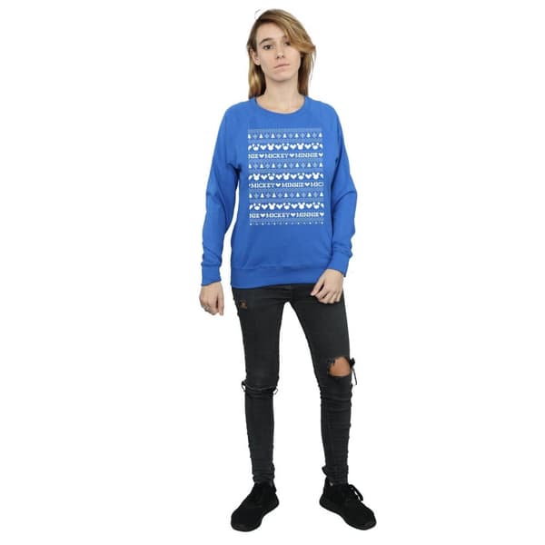 Disney Dam/Tjej Mickey And Minnie Christmas Fair Isle Sweatshirt