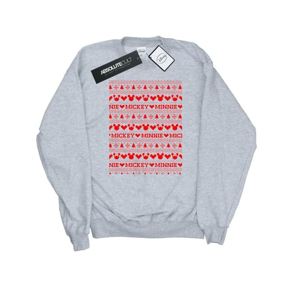 Disney Dam/Tjej Mickey And Minnie Christmas Fair Isle Sweatshirt