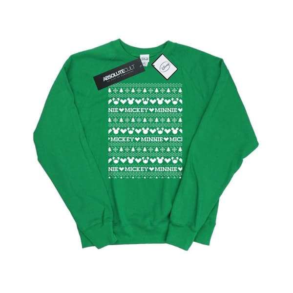 Disney Dam/Tjej Mickey And Minnie Christmas Fair Isle Sweatshirt