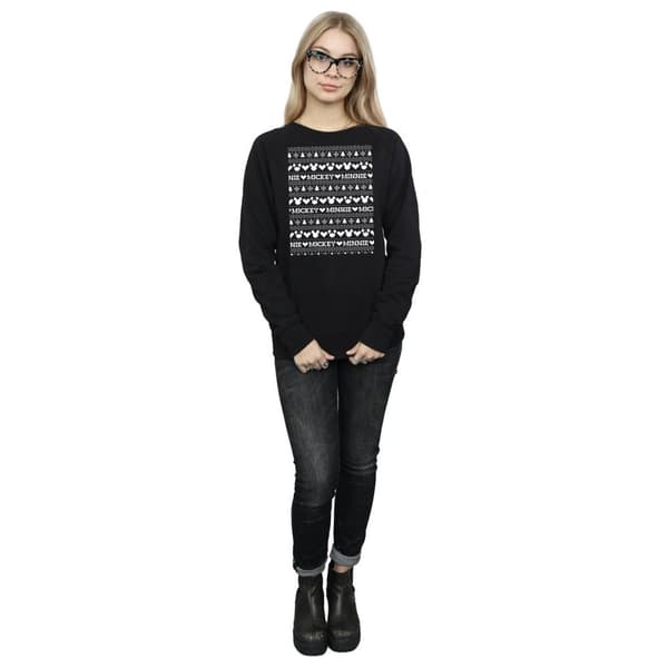 Disney Dam/Tjej Mickey And Minnie Christmas Fair Isle Sweatshirt