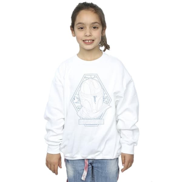 Star Wars Girls The Mandalorian Outline Helm Diamond Sweatshirt