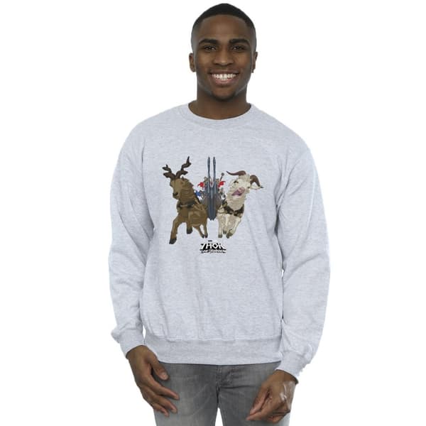 Marvel Mens Thor Love And Thunder Viking Ship Sweatshirt