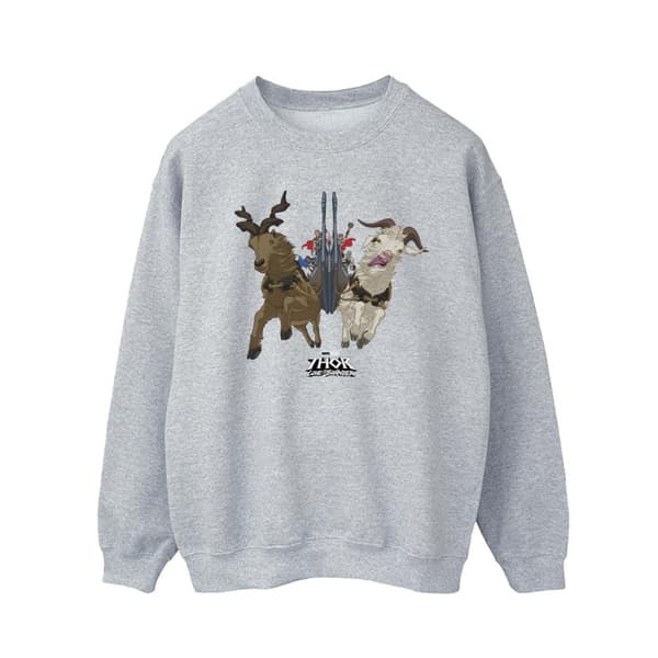 Marvel Mens Thor Love And Thunder Viking Ship Sweatshirt