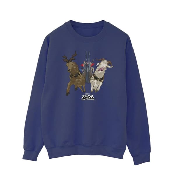 Marvel Mens Thor Love And Thunder Viking Ship Sweatshirt