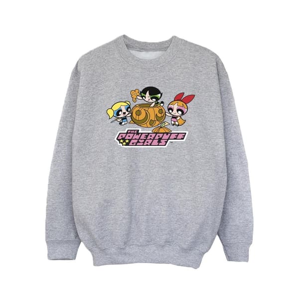 The Powerpuff Girls Girls Girls Pumpkin Sweatshirt Sports Grey 5-6 Years