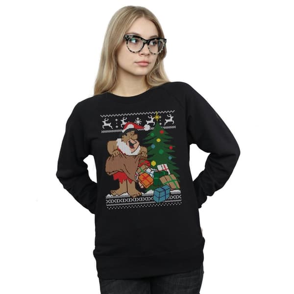 The Flintstones Womens/Ladies Christmas Fair Isle Sweatshirt