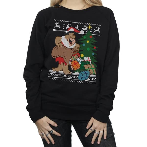 The Flintstones Womens/Ladies Christmas Fair Isle Sweatshirt