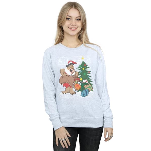 The Flintstones Womens/Ladies Christmas Fair Isle Sweatshirt
