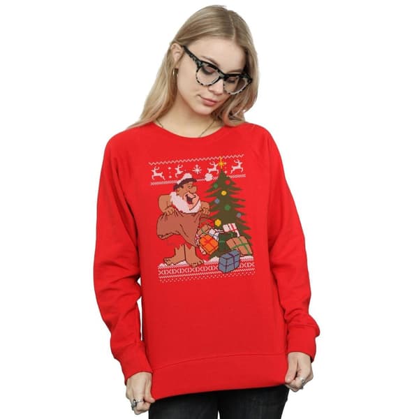 The Flintstones Womens/Ladies Christmas Fair Isle Sweatshirt