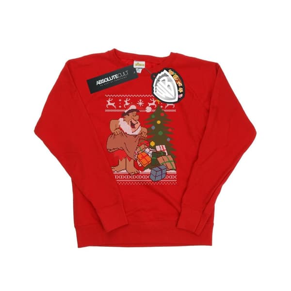 The Flintstones Womens/Ladies Christmas Fair Isle Sweatshirt