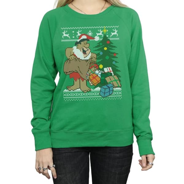 The Flintstones Womens/Ladies Christmas Fair Isle Sweatshirt
