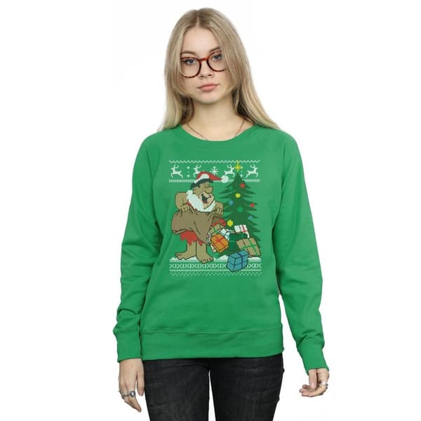 The Flintstones Womens/Ladies Christmas Fair Isle Sweatshirt