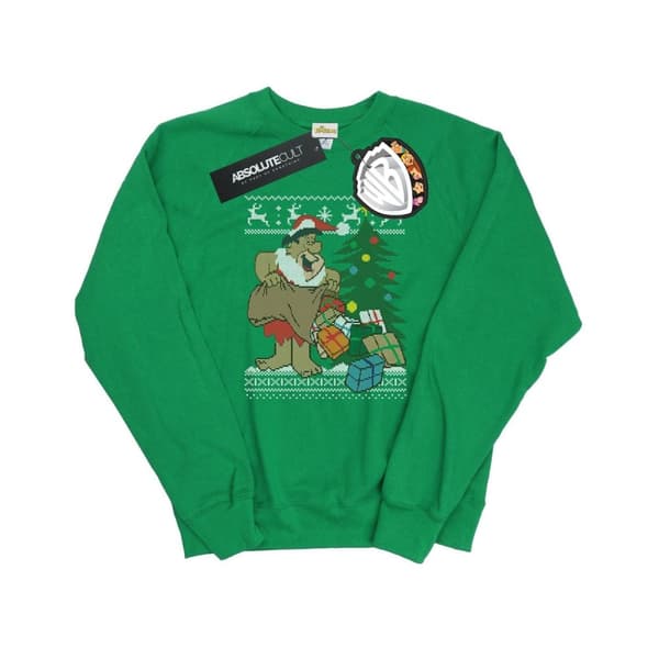 The Flintstones Womens/Ladies Christmas Fair Isle Sweatshirt