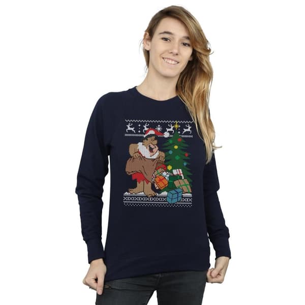 The Flintstones Womens/Ladies Christmas Fair Isle Sweatshirt
