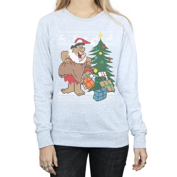 The Flintstones Womens/Ladies Christmas Fair Isle Sweatshirt