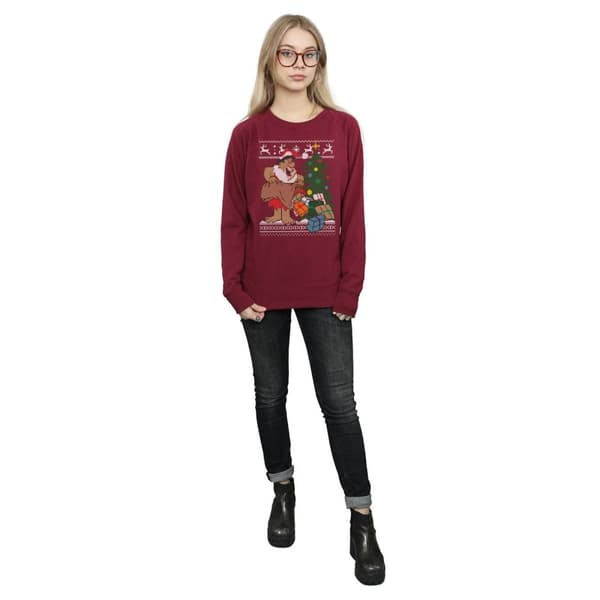 The Flintstones Womens/Ladies Christmas Fair Isle Sweatshirt