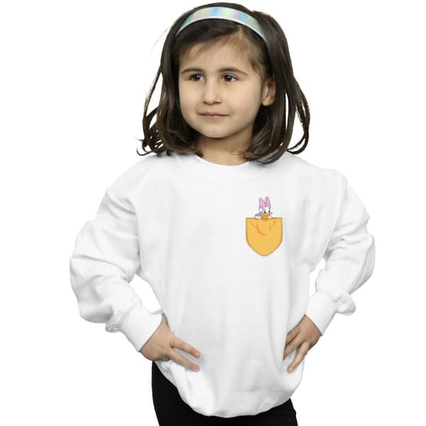 Disney Girls Daisy Duck Faux Pocket Sweatshirt