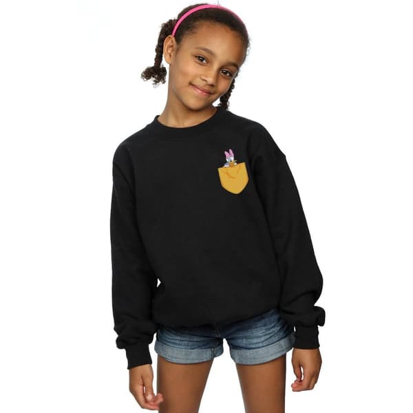 Disney Girls Daisy Duck Faux Pocket Sweatshirt