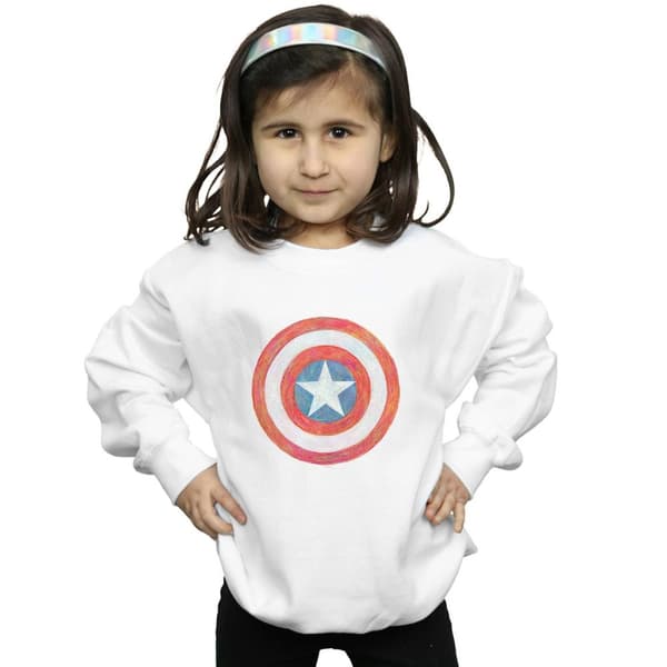 Marvel Girls Captain America Sketched Shield Sweatshirt