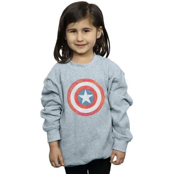 Marvel Girls Captain America Sketched Shield Sweatshirt