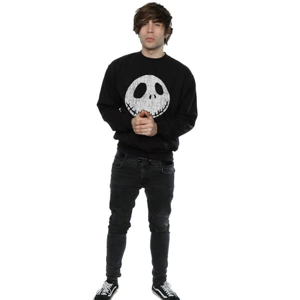 Disney Mens Nightmare Before Christmas Jack Cracked Face Sweatshirt