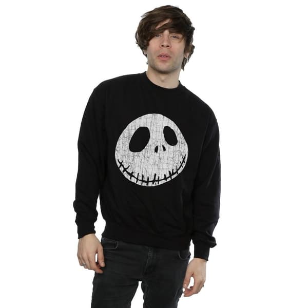 Disney Mens Nightmare Before Christmas Jack Cracked Face Sweatshirt