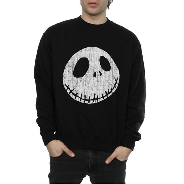 Disney Mens Nightmare Before Christmas Jack Cracked Face Sweatshirt