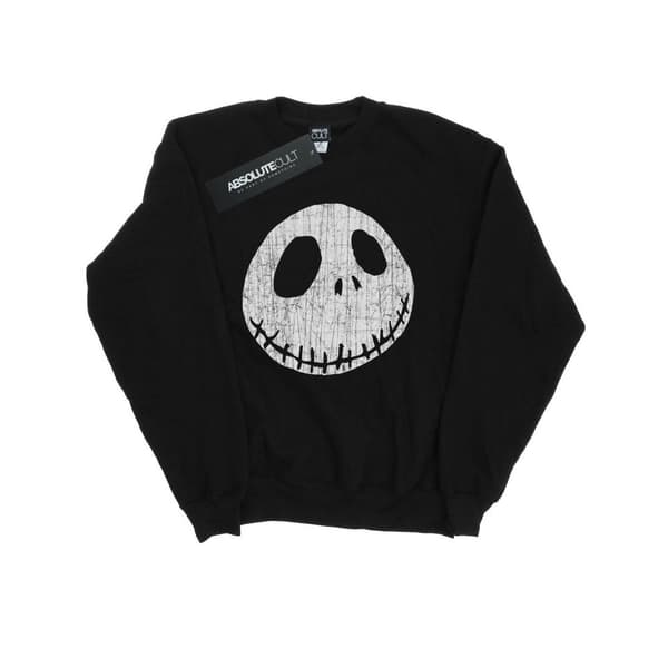 Disney Mens Nightmare Before Christmas Jack Cracked Face Sweatshirt