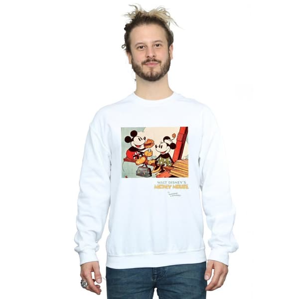 Disney Mens Musse Pigg Bygga En Byggnad Sweatshirt