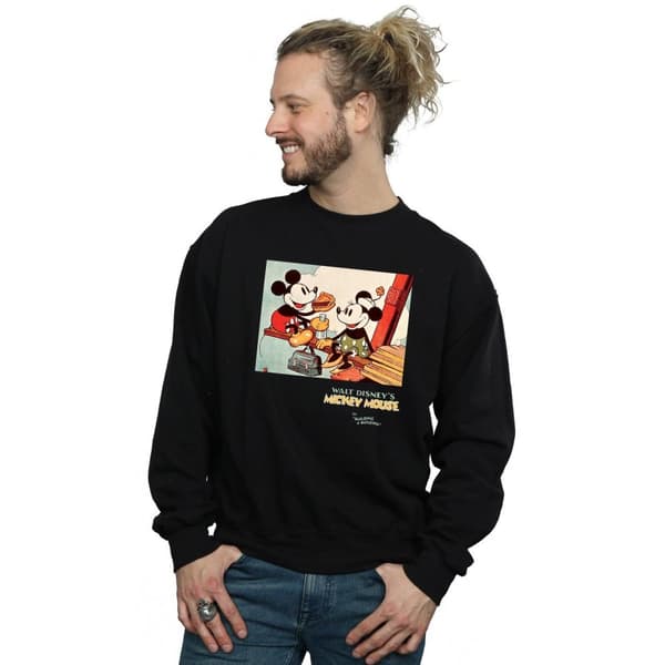 Disney Mens Musse Pigg Bygga En Byggnad Sweatshirt