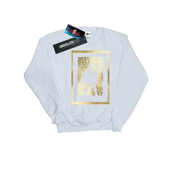 DC Comics Mens Shazam Gold Text Sweatshirt