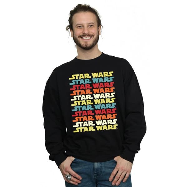 Star Wars Mens Retro Repeat Logo Sweatshirt